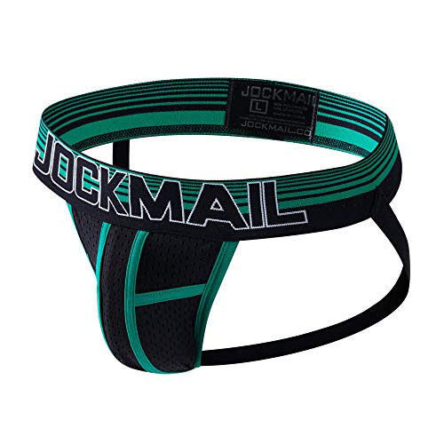 JOCKMAIL Jockstrap Men Underwear String Thong Men Underwear Gay Panties Men Briefs Thong (XL, Green)