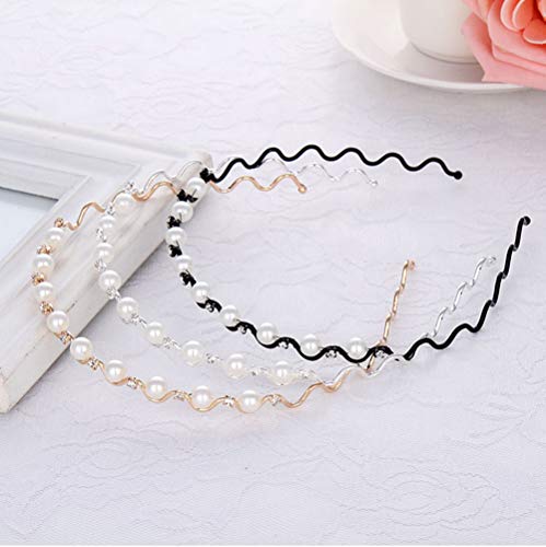 ShiQiao Spl Rhinestone Headbands for Women Girls - Makeup Flower Face Mask Headband Wavy Hairbands Hair Hoop Bands Accessories Gifts 3 Colors