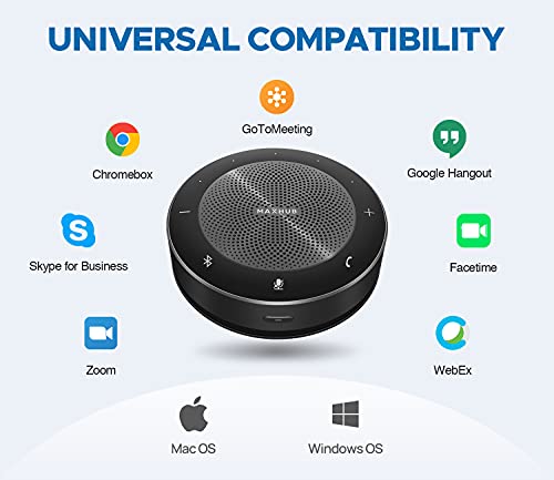 Image of Enther&MAXHUB Bluetooth Speakerphone,USB Conference Speaker with 6 Microphones, Enhanced 360 Voice Pickup and Noise Reduction,16 Ft Pickup Distance,Home Office,Black /Silver
