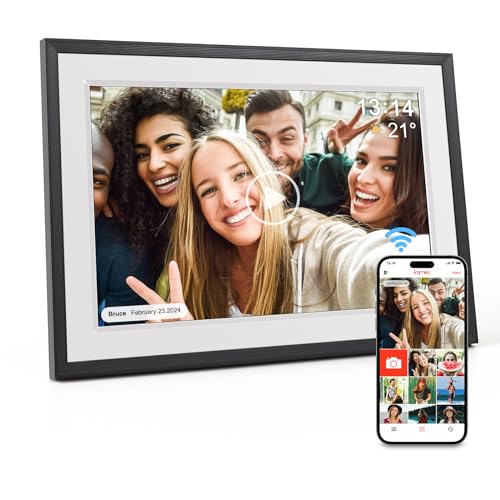 WiFi Digital Photo Frame, 10.1 Inch Digital Picture Frame Built-in 32GB Memory, 1280x800 IPS Touch Screen, Auto-Rotate, Wall Mountable, Easy Share Photos Videos Music Calendar via the Frameo App