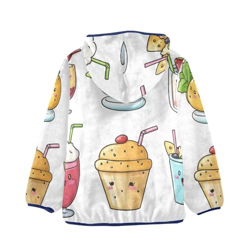 Beverages Girls Fleece Jacket Girls Fall Jacket Girls Zip Up Hoodie Girls Sherpa Jacket 2-10T2