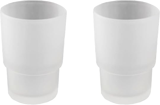 XVL Tumbler Bathroom Frosted Glass Toothbrush Holder Cup Replacement 2 Pieces XL40-2