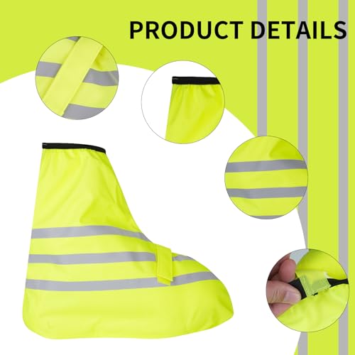 Nogsay wasserdichte Überschuhe Fahrrad,Unisex Regenüberschuhe Fahrrad Wasserdicht,Regenschuhe Fahrrad Überzieher,Regenschutz Gamaschen für Fahrradfahrer mit Reflektoren,Fahrrad Überschuhe Regen