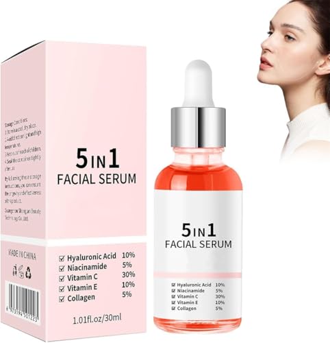 Suero de vitamina Finones Skin 2025, nuevo suero facial y corporal, 5 en 1, suero reafirmante, reduce las líneas finas, nutritivo e hidratante, suero facial y corporal (30 ml, 1 unidad)