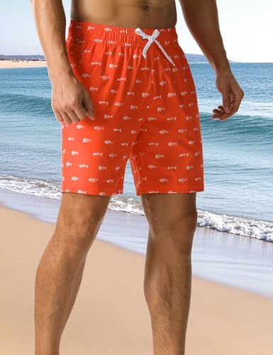 Men's Beach Shorts Lightweight Quick Dry Elastic Waist Swimming Trunks2