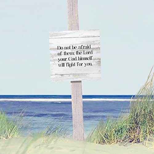 Panneau mural vintage en bois Do Not Be Afraid déco rustique salon 35cm - 5
