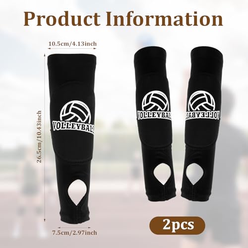 Ymapinc 1Paar Volleyball Armschoner Kinder Volleyball Unterarmschutz Armsleeve mit Daumenloch für Volleyballtraining Wettkampf Herren Damen Kinder(Schwarz)