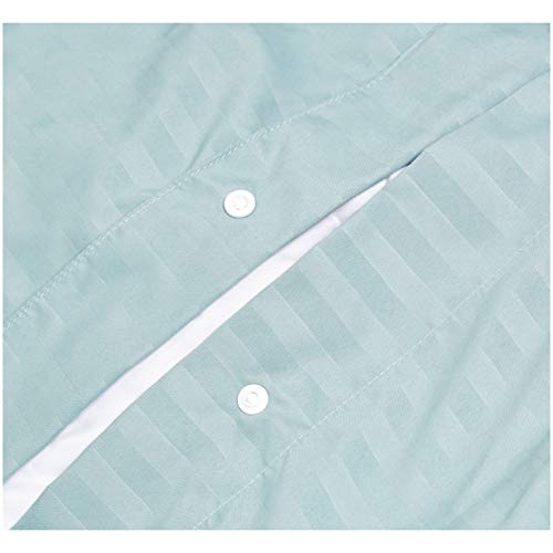 Amazon Basics Striped Microfiber Duvet Cover Set 2Pcs - King, Spa Blue #TOP2