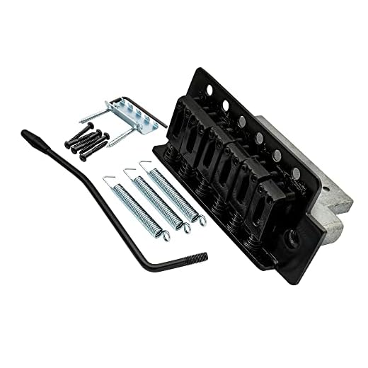 Musiclily 52,5mm Puente Trémolo Modern de 6 Tornillos para Guitarra Eléctrica tipo Strat ST, Negro