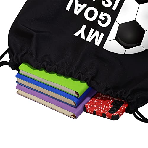 VAMSII Goal Keeper Drawstring Backpack Bag Soccer Goalie Gift My Goal is to Deny Yours Funny Soccer Lover Sack Bag (My goal is to deny yours Soccer)