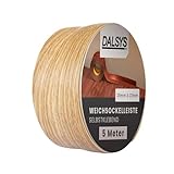 Dalsys Weichsockelleiste selbstklebend Eiche 5m Klebeleiste, Abschlussleiste für Fugen in Wohnbereich, Küche, Bad, aus PVC Kunststoff
