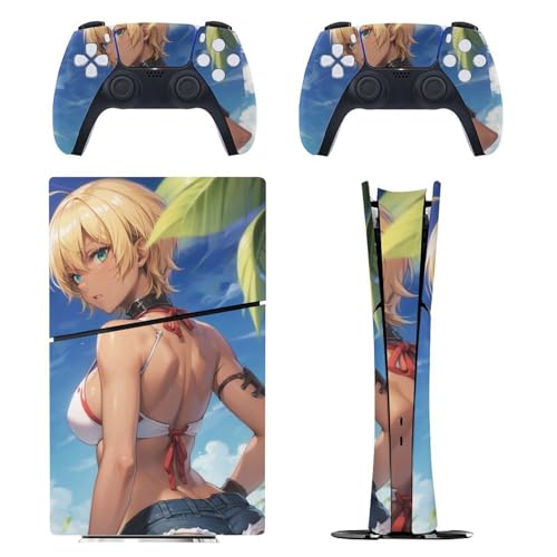 PS5 Slim �p �X�L���V�[�� �G���L�����N�^�[�� �H���̃\�[�} ���ˈ薣 �{�̂ƃQ�[���R���g���[���[��p�X�e�b�J�[ �y�����݌v �f�W�^���E�G�f�B�V������p�z ���^�V�[�� �{�̕ی� �X���� �A�N�Z�T���[ �w��/��/����/�ق���h�~ ��G��/�U�M�ǂ� ��