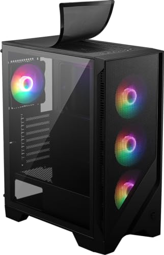 MSI MAG FORGE 120A AIRFLOW Mid-Tower PC Case - ATX Capacity, up to 330mm RTX 40 GPU Support, 6 x 120mm ARGB Fans, Magnetic Dust Filters, Tempered Glass, 1-6 ARGB Control Board, USB 3.2 Gen 1 Type-A - Image 5