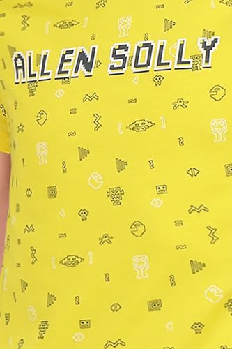 Image of Allen Solly Boys' Crew Neck T‑Shirt | All‑Over Print Design, Soft Cotton Fabric, Comfortable Casual Wear