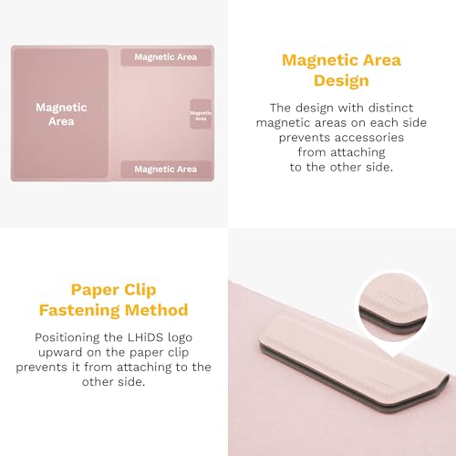 Dossier A4 rose au design magnétique raffiné avec bloc-notes premium LHiDS - 2