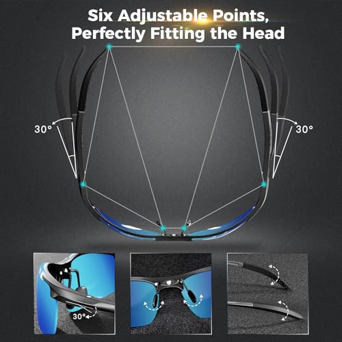 Image of DADA-PRO Polarized Sunglasses Men Sport Driving Sun Glasses Ultralight Al-Mg Mirrored Shades UV400 Protection