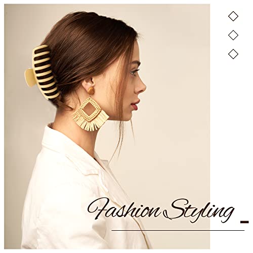 Beauty.h.c 4.3 Inch Large Hair Claw Clips For Thin Thick Curly Hair Big Matte Hairclips Banana Strong Hold Jaw Clip Fashion Hair Accessories For Women And Girls (Nonslip, 8Pcs) #TOP6