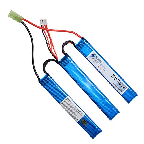 OpTacs Airsoft - Batería Lipo (1300 mAh, 11,1 V, 25C, 3 Ways Split Compatible con Mini Tamiya) Cover
