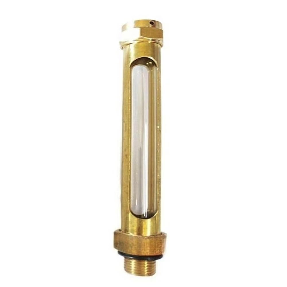 Öl-Flüssigkeitsstandanzeige aus Messing, Schauglas, Doppelfenster, direkt (80 mm, M12 x 1,5 mm)(100mm,M10x1mm)