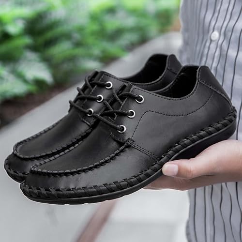 Men's Casual Loafers Fashion Leather Business Office Formal Driving Walking Shoes Comfortable Non-Slip Lace Up Casual Sneakers3