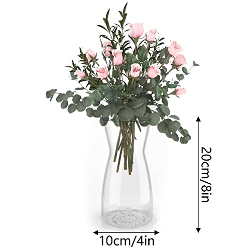 DARENYI Clear Glass Vase, Flower Vase for Home Decor, Modern Decorative Vase for Centerpiece, Living Room, Office, Wedding or Gifts