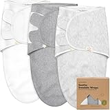 3-Pack Organic Baby Swaddle Sleep Sacks - Swaddles for Newborns, Infant 0-3 Months, Baby Girls, Boys, Soft & Snug Newborn Sleep Sack, Nursery Swaddling Blankets (Cloud, OS)