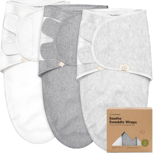KeaBabies 3-Pack Bio Swaddle Schlafsack Baby - Pucksack Baby 0-3 monate...