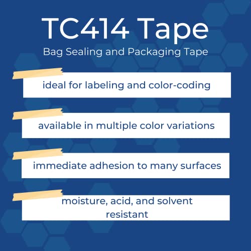 Image of TapeCase TC414 0.375 inch X 72YD Black - UPVC, Black Bag Sealing Tape, 3 /8 inch Wide, 72 yd. Length, Black (1 ROLL)