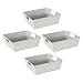 Simplify Tragetasche, dekorativer Mülleimer, gute kleine und große Gegenstände. Aufbewahrungskorb für Schrank und Regal, gewebt großes Regal 4 Pack grau meliert