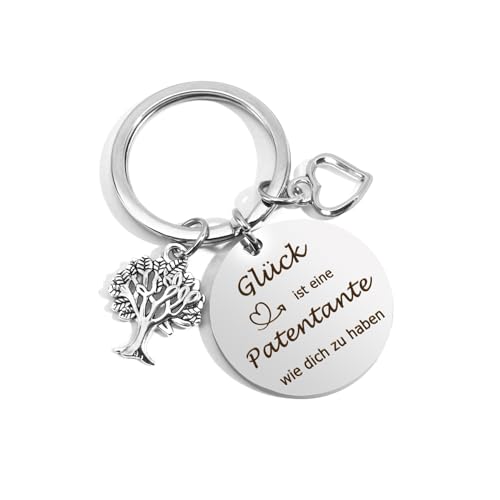 Patentante Geschenk - Schlüsselanhänger, Fragen, Danke Patin Für Weihnachten, Geburtstag, Erntedankfest