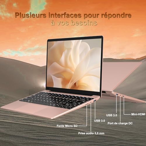 Pc Portable Win11 NOTODD 14 Pouces avec SSD 256Go et Clavier AZERTY