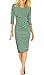 REPHYLLIS Women 3/4 Sleeve Striped Wear to Work Business Cocktail Party Summer Pencil Dress Green M