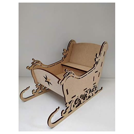 LaserKris en Bois 3D Père Noël traîneau de Noël (Grande Taille) en Panneau MDF Vierge Ornements, décoration.