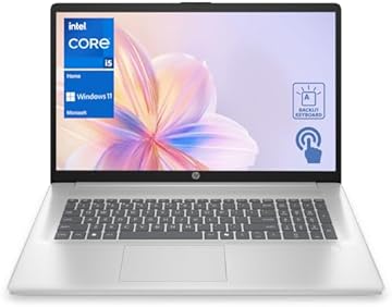 17t Laptop, 17.3" HD+ Touchscreen, Intel Core i5-1334U, 16GB RAM, 512GB SSD, Fingerprint Reader, Webcam, HDMI, Backlit KB, Wi-Fi 6, Windows 11 Home, Silver