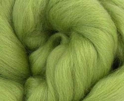 Merino Wool Tops - WOODLAND GREEN - Pack of 9 for needlefelting, wet felting, spinning
