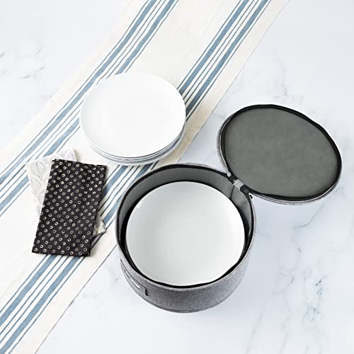 China Storage Container For Dinner Plate - 11.5" W X 7" H - Includes 12 Felt Dividers. Hard Shell And Stackable With Padded Interior #TOP7