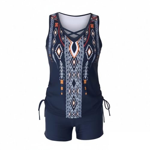 Bikini Damen Set Zweiteiliger Elegant Boho Ärmellos Bikinioberteile und Hoch Taillie Rechtwinklig Bikinihose Blumenmuster Badeanzug Leicht Badebekleidung Elastische Strand Swimsuit