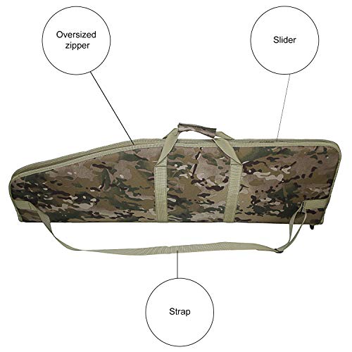 Greencity Long Single Soft Rifle Bag Tactical Shotgun Pistol Gun Case Carrying Waterproof Padded Hunting Shooting Sports Adjustable Shoulder，38"，Multicam #TOP2