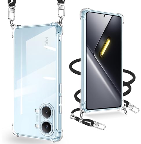 xiusiteli Xiaomi POCO X8 Pro Max �p �P�[�X �N���A �V�����_�[ �J�o�[ �X�g���b�v�t�����߉\ �V���I�~POCO X8�v���}�b�N�X �ϏՌ� �S�ʕی� ���|�� �΂߂��� ��|�� �g�уJ�o�[ �R�t�� TPU �_�� ���^ �y�� 