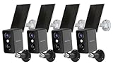Septekon 2K Security Cameras Wireless Outdoor 4 Pack, Solar Battery Powered Camera with Two...