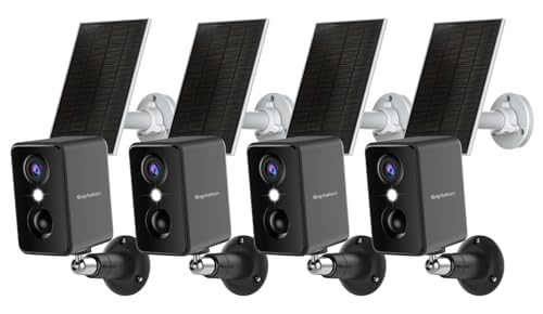 Septekon 2K Security Cameras Wireless Outdoor 4 Pack, Solar Battery Powered Camera with Two...