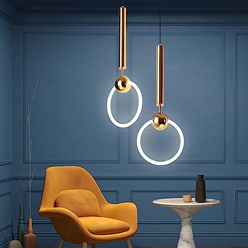 Iluminación colgante nórdica moderna LED dorada de 19cm para sala de estar 2