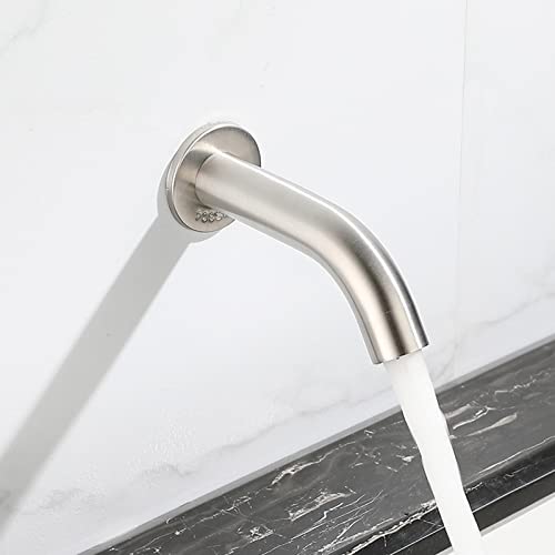 Évier monotrou chromé avec mitigeur tactile mural en acier - 3