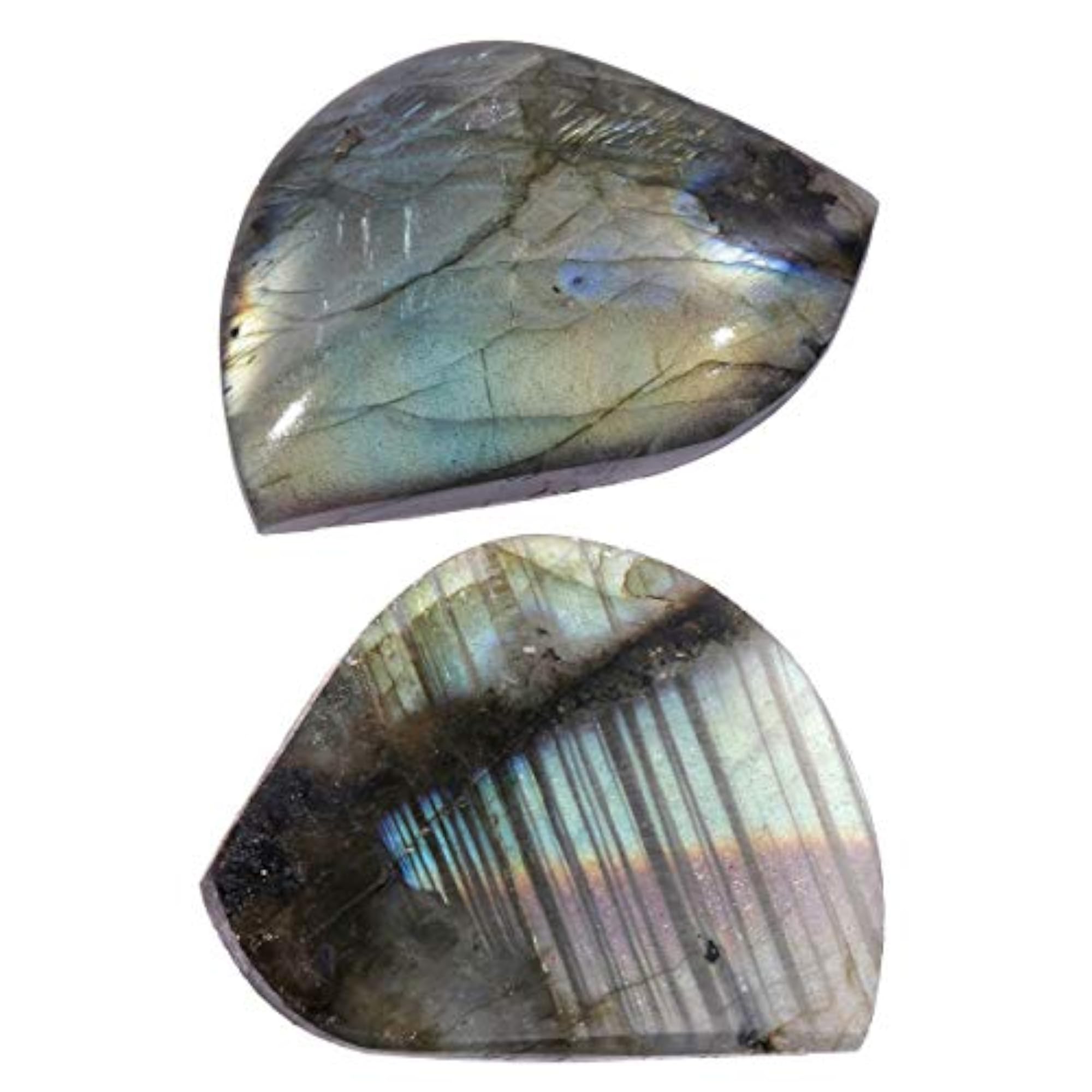 Set of 5 Healing Crystals Labradorite Worry Palm Stones