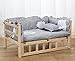 CMYUN Grey Rustic Elevated Dogs Bed for Small/Medium/Large Pet, Wood Comfortable Breathable Raised Pets Couch Sofa, Multiple Sizes S, M, L, XL (Color : Style1, Size : M-74x49x38cm/29x19x15)