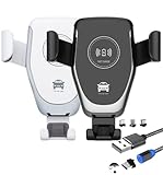 Amplia compatibilidad: este soporte para teléfono de coche cumple con el estándar de carga rápida QI, es compatible con todos los teléfonos Qi recientes: iPhone, Samsung, Huawei, Xiaomi/SONY Xperia/Nokia Lumia..