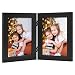 Frametory, 5x7 Inch Hinged Picture Frame - Displays Two 5x7 Inch Pictures, Stands Vertically on Desktop or Table Top (5x7 Double, Black)