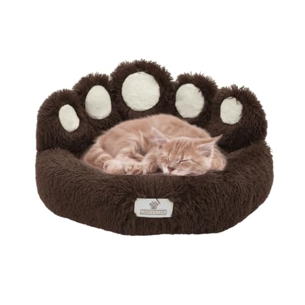 Katzenbett mit Pfotenabdruck (65X65 cm, Braun)