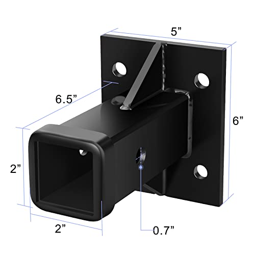 2-inch Opening DACK Hitch Receiver Plate Tube, Bolt-On Adapter Max 15000LBS Load ( incl. Pin&Clip )
