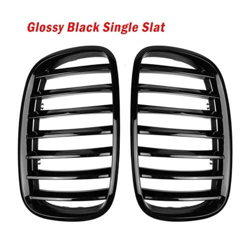 Parrillas delanteras negro brillante para X5 E70 y X6 E71 (2007-2014), juego de 2 unidades 2